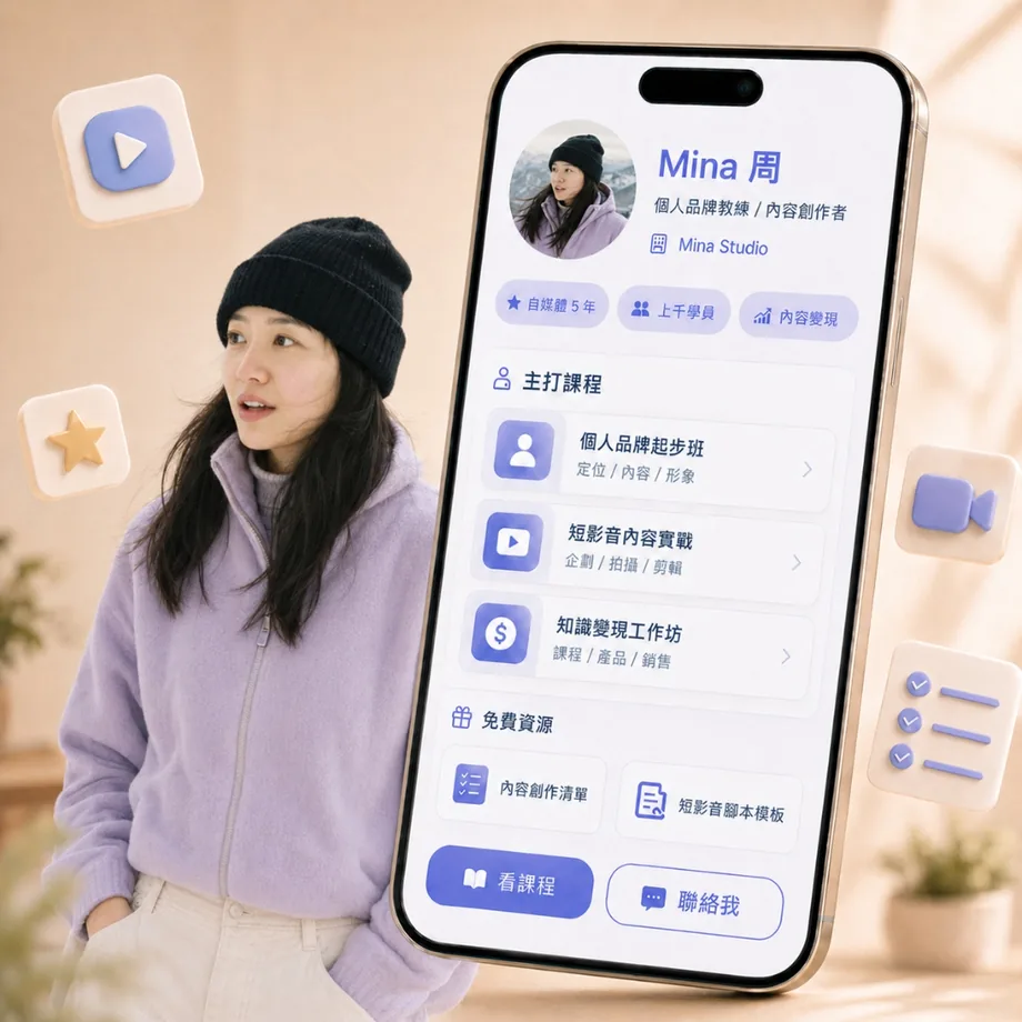 1 Page 個人品牌推薦成果範例三